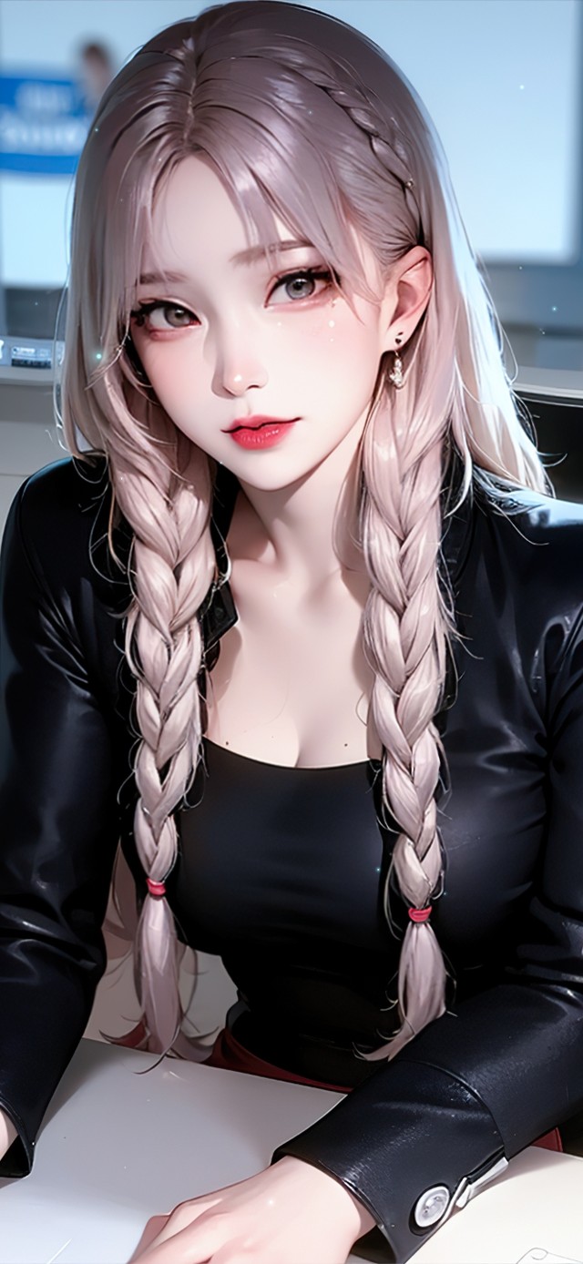 长发时尚赛博朋克女孩