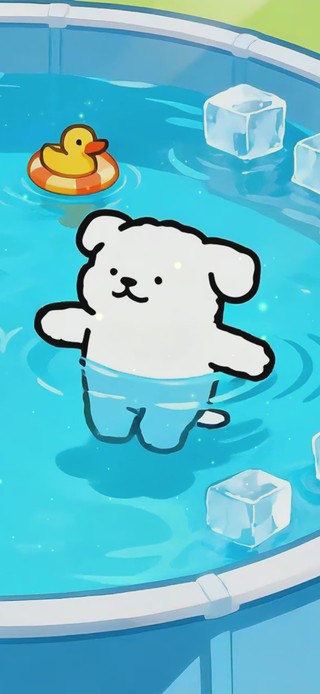 夏日线条小狗