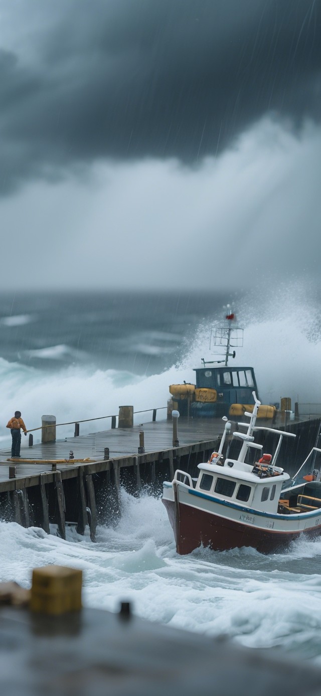 码头暴风雨微观场景