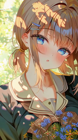 阳光里的窗边少女