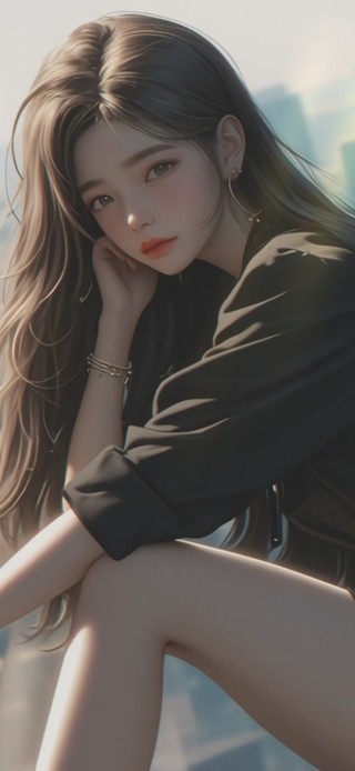 窗边的帅气女孩