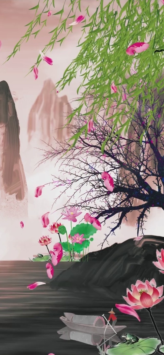 唯美中国风山水画