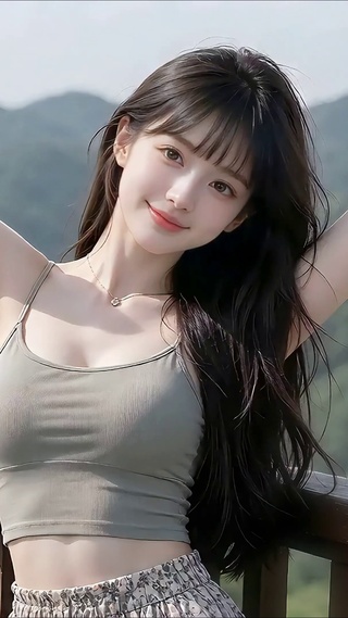登顶治愈笑容少女