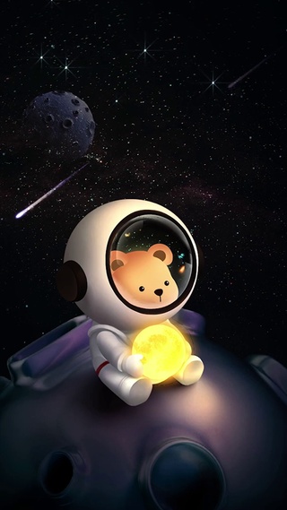 可爱的 3D 太空熊_1