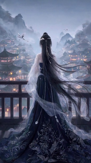 城墙上的美女