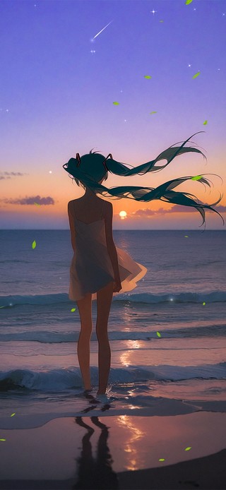 唯美海边少女