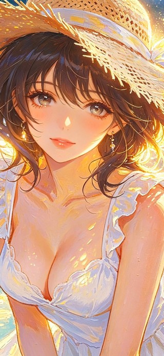阳光下的白裙女孩