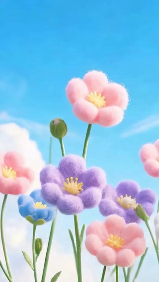 护眼白云花草树木