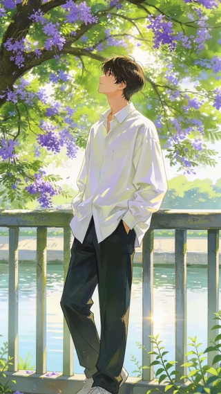 短发帅气少年