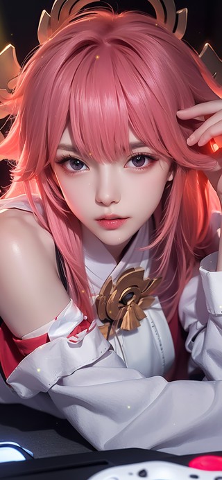 粉色长发女孩