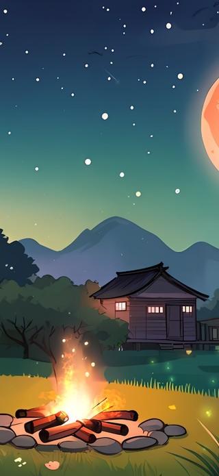 悠闲夏夜星空