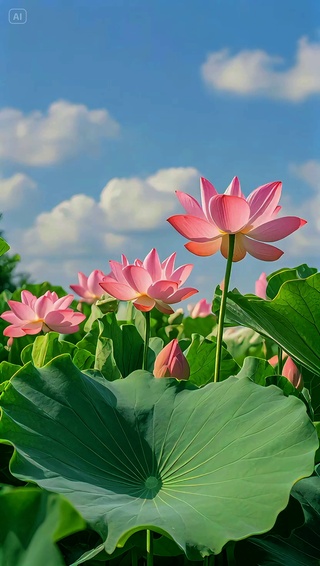 荷花池塘