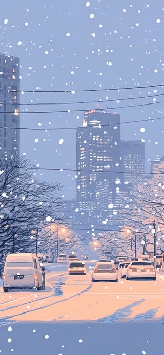 雪中城市街道