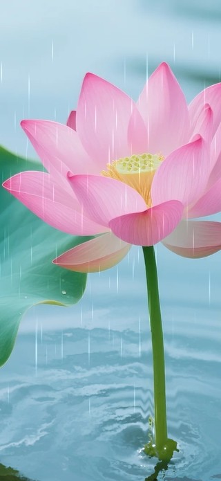 雨中荷花