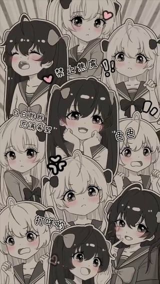 复古可爱动漫女孩_1