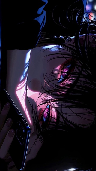 暗调紫眸二次元美少女