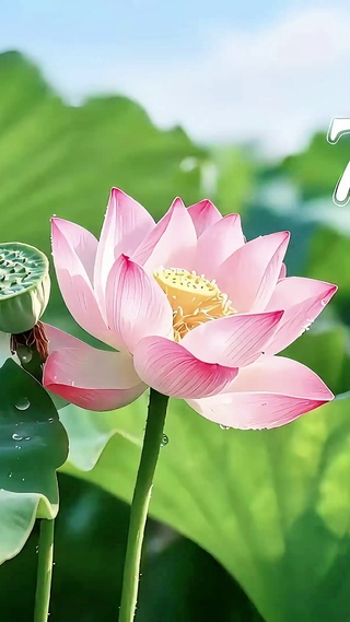 7月你好清新荷花壁纸