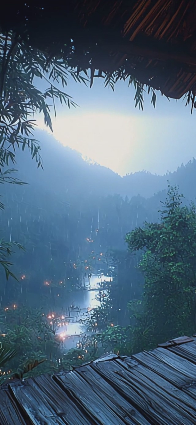 茅檐听雨