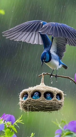 雨中有小鸟