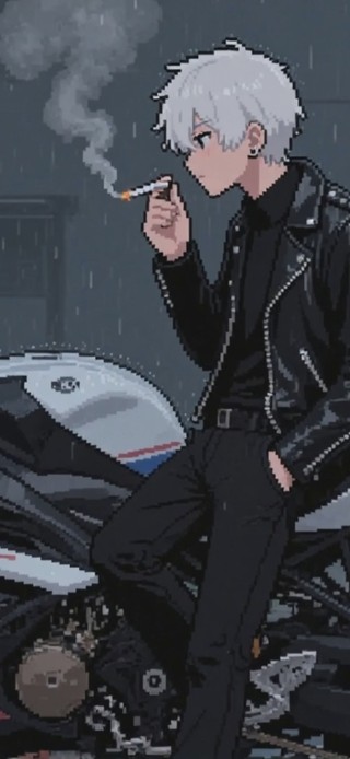 像素风机车男
