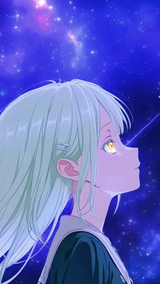 星空下的少女