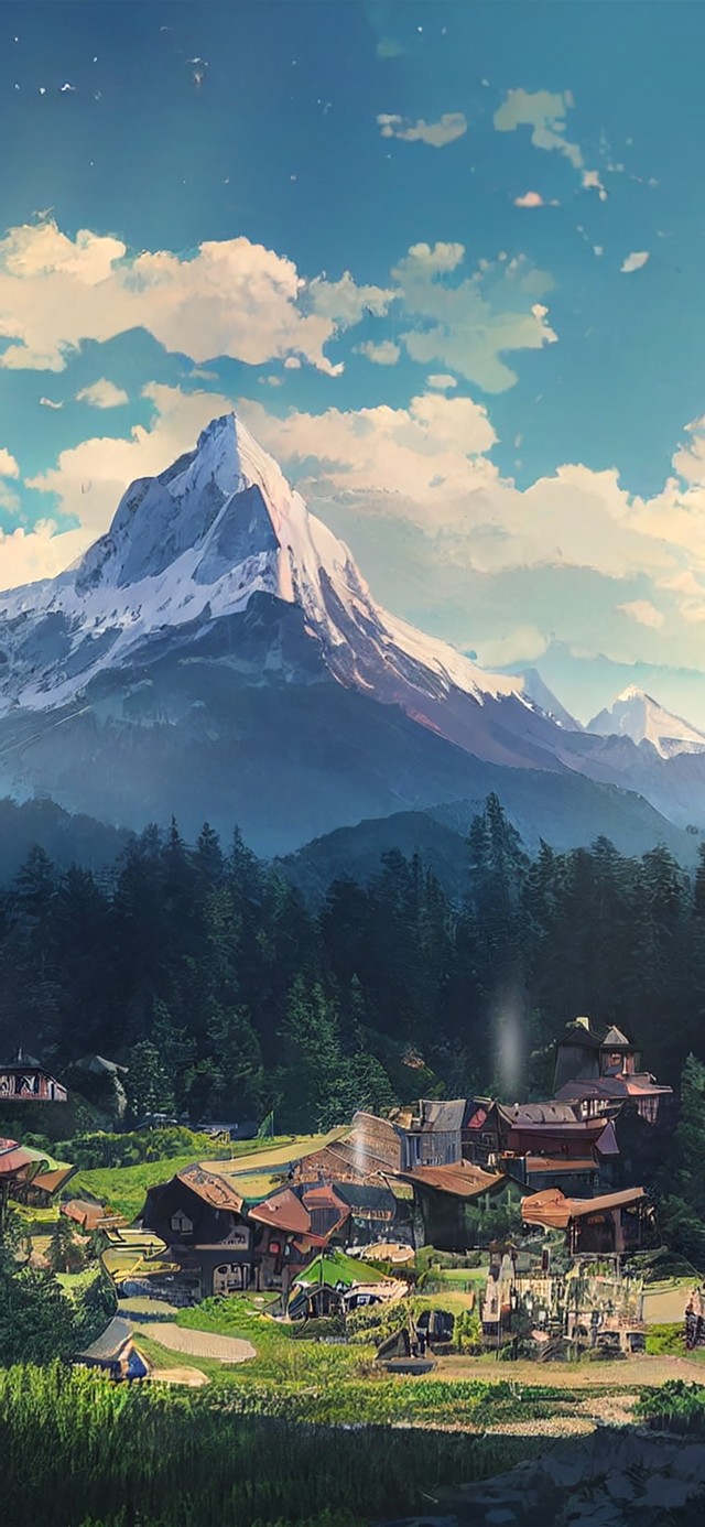 神山之下 ai创作壁纸