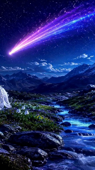 星夜流光山谷