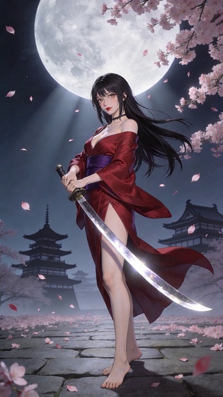 月下女武士