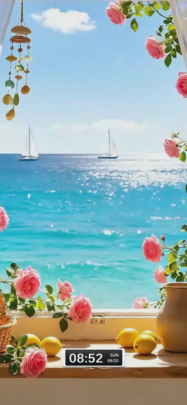 玫瑰窗外大海