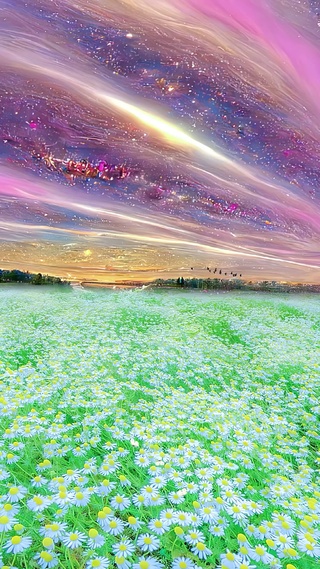 星空下的花海