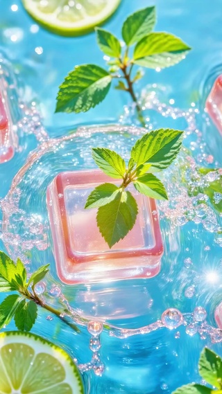 夏日限定的薄荷柠檬冰饮