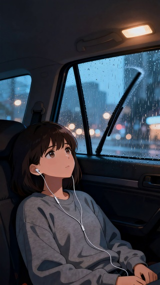 车中看雨