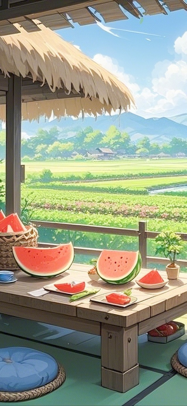 小桥流水西瓜小屋