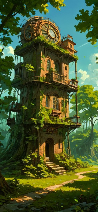 森林苔藓钟楼