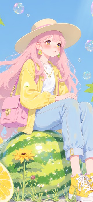 夏日瓜田少女