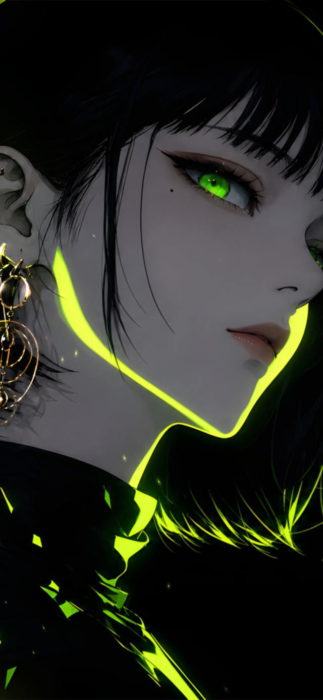 4K暗黑短发荧光少女