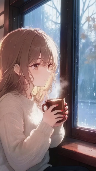 雨天咖啡厅高清4k