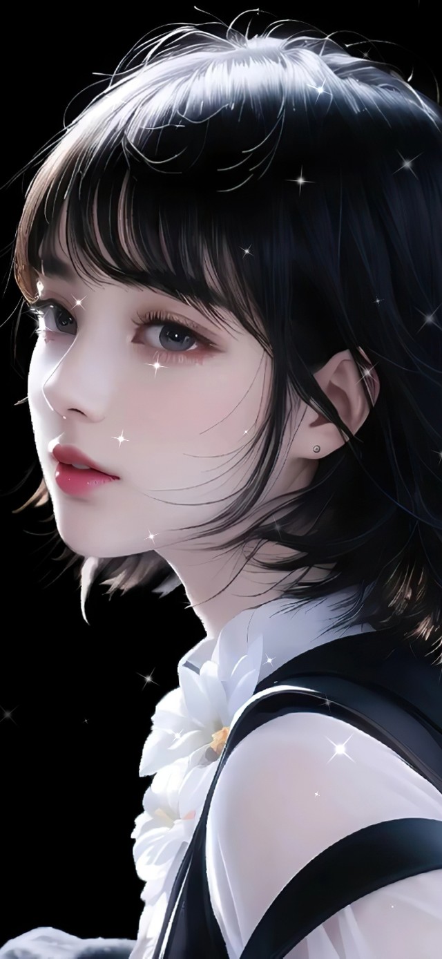 极简黑短发女生