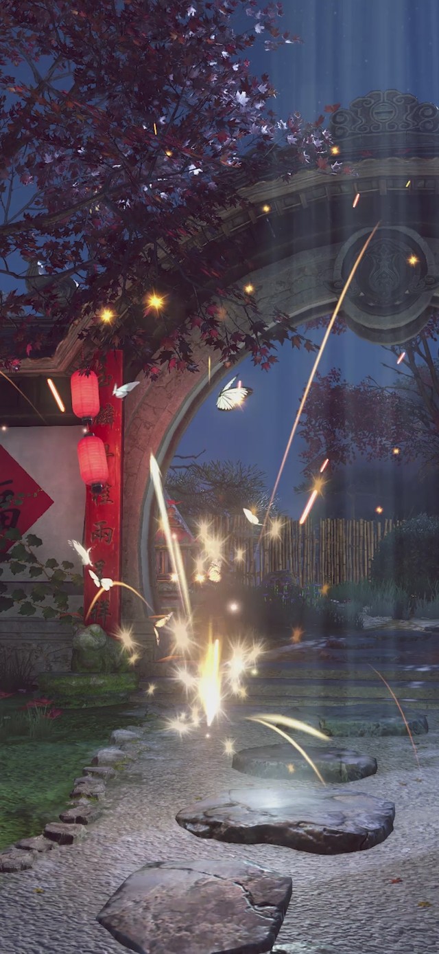 古风庭院元宵节快乐