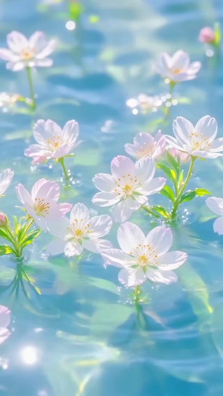 涟漪里的春日小花