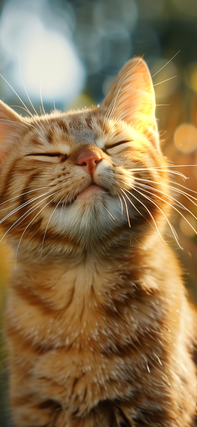 享受阳光的小猫