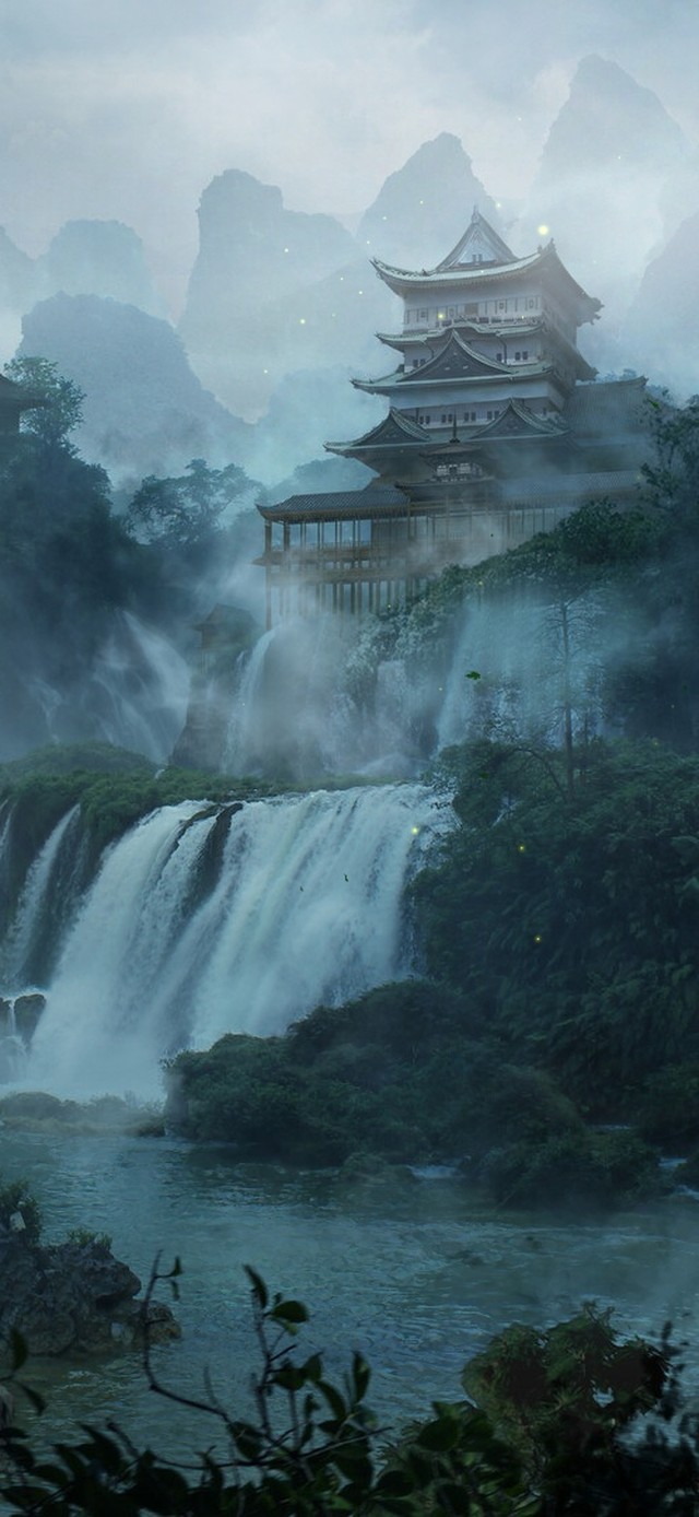 瀑布城楼