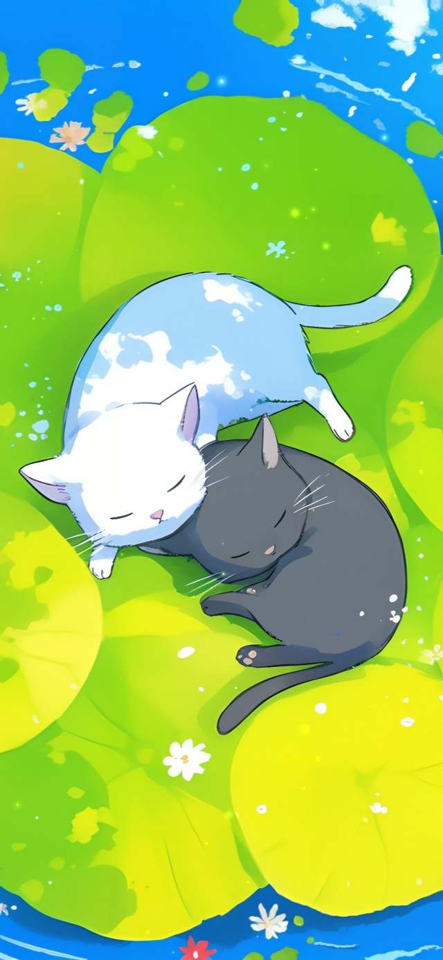 猫猫的夏日荷塘（水波）