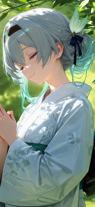 唯美森林白发少女