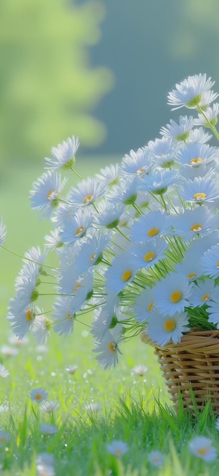 清新护眼一篮小白花