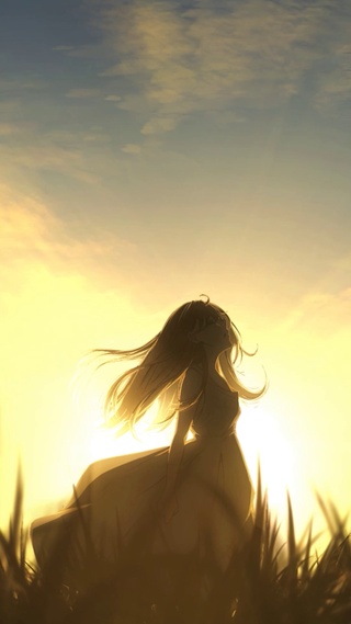 夕阳下