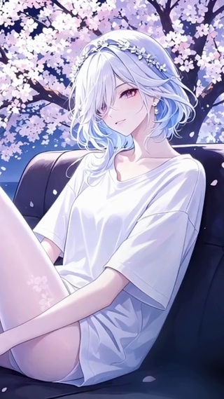 夜色海景房阳台少女