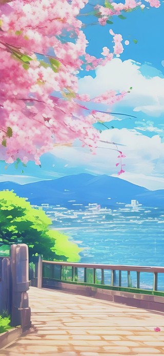 动漫海边公路