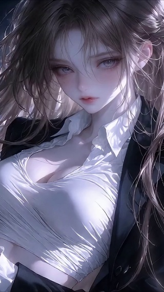 白玫瑰西装少女
