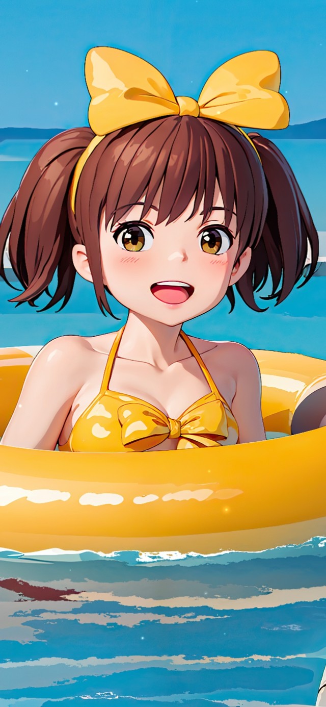 小清新夏日泳池女孩